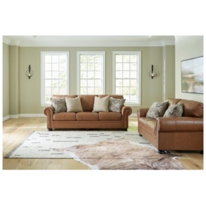 Carianna Leather Sofa and Loveseat, Caramel