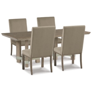 Chrestner Dining Table and 4 Chairs, Gray