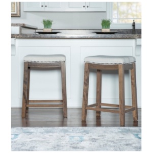 Claridge Bar Stool , White/Natural