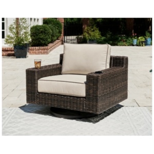 Coastline Bay Outdoor Swivel Lounge Chair, Brown