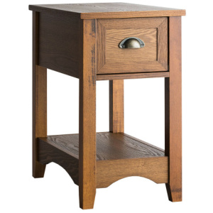 Contemporary Chair Side End Table Compact Table with Drawer Nightstand-Yellow