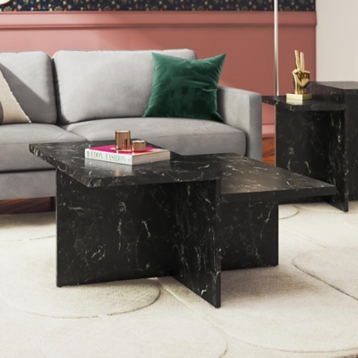 Cosmoliving Brielle By Cosmopolitan Coffee Table, Black Marble