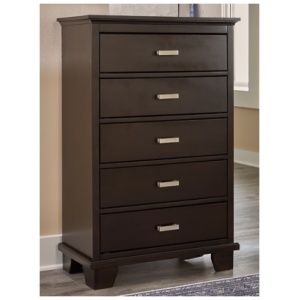 Covetown 5 Drawer Chest of Drawers, Dark Brown