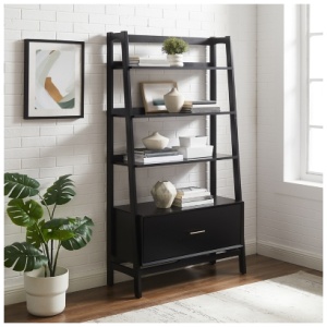 Crosley Furniture Landon 70" Bookcase, Matte Black