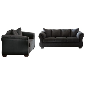 Darcy Sofa and Loveseat, Black