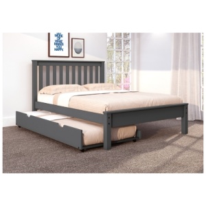 Donco Kids Contempo Mission Full Bed with Twin Trundle, Dark Gray