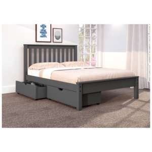 Donco Kids Contempo Mission Full Bed with Underbed Drawers, Dark Gray