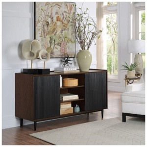 Duane Ribbed Sideboard, Dark Brown/Black