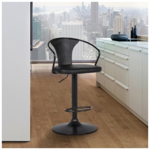 Eagle Adjustable Height Bar Stool, Black