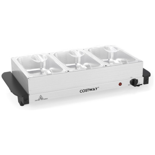 Electric Buffet Server Food Warmer with 3 Removable Trays