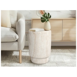 Empire Art Direct Elysian Union Accent Side Table, Beige