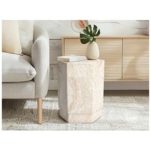 Empire Art Direct Mystic Mirage Accent Side Table, Beige