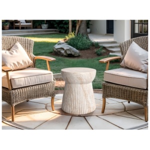 Empire Art Direct Radiant Harmony Accent Side Table, Beige