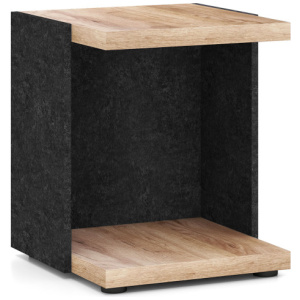 End Table 2-Tier Sofa Side Table with Open Storage Shelf-Oak