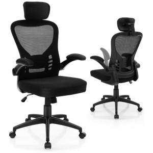 Ergonomic Mesh Office Chair with Adjustable Height for Home Office-Black