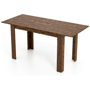 Extendable Dining Table for 4-8 People 47"-62" Large Rectangular Kitchen Table-Rustic Brown