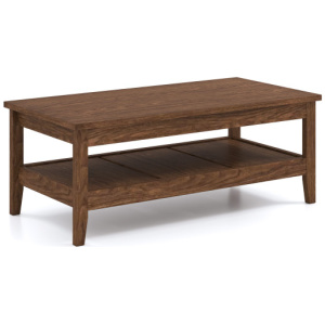 Farmhouse Coffee Table Rustic Cocktail Center Table with Thickened Tabletop-Walnue