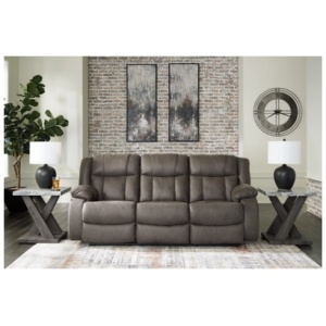 First Base Manual Reclining Sofa, Gunmetal