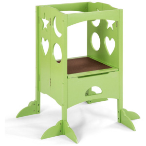 Folding Kids Kitchen Counter Step Stool-Green