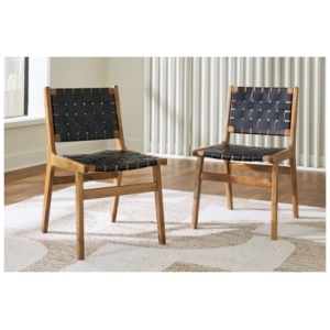 Fortmaine Dining Chair Leather, Brown/Black