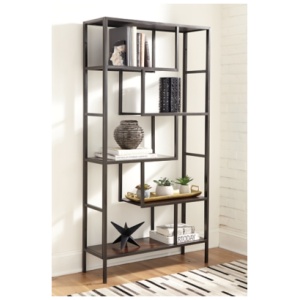 Frankwell 70" Bookcase, Brown/Black