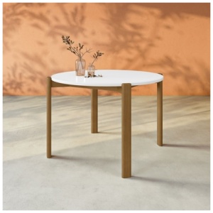 Gales Round Dining Table, Matte White