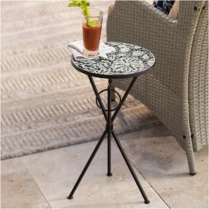 Indoor/Outdoor Floral Sketch Folding Side Table