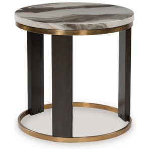 Jazmore End Table, Brown/Brass Finish