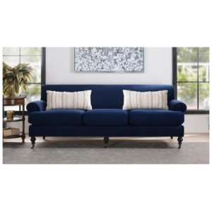 Jennifer Taylor home Alana Lawson Three-Cushion Sofa, Navy Blue