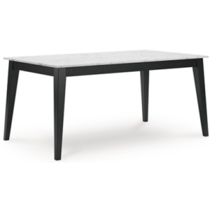 Jettaya Dining Table, Black/White, Marble/Stone or Stone Like/Wood