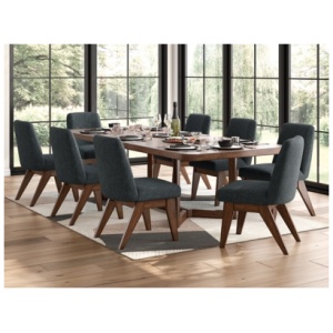 Kendamor Dining Table and 8 Chairs, Dark Brown