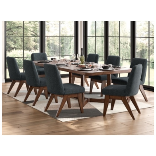 Kendamor Dining Table and 8 Chairs, Dark Brown
