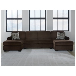 Landsings 3-Piece Sectional with Double Chaise, Chocolate
