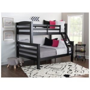Linon Cale Black Twin Over Full Bunk Bed