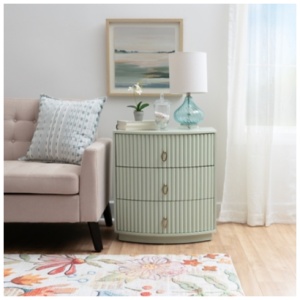 Linon Kara 24" 3 Drawer Nightstand, Sage Green