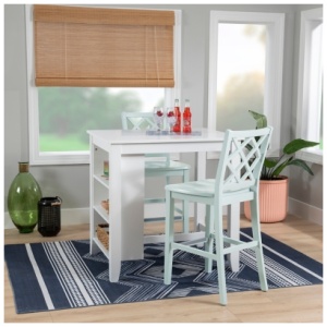 Linon Kolt Counter Height Dining Table and 2 Barstools, Mint