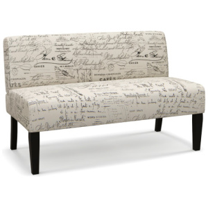 Living Room Wooden Leg Armless Loveseat Sofa-Multicolor