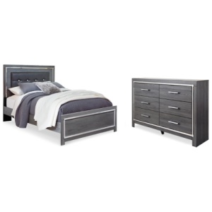 Lodanna Queen Panel Bed with Dresser, Gray