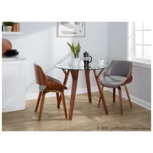 LumiSource Folia Fabrizzi Dining Table and 2 Chairs, Gray
