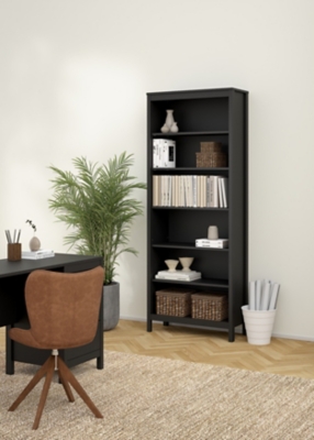 Madrid Adjustable 6 Shelf Home Office Bookcase, Black