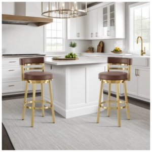 Madrid Swivel Counter Height Bar Stool, Vintage Coffee