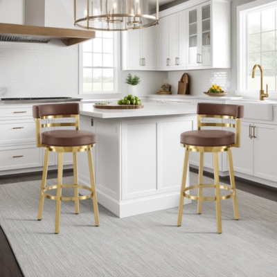 Madrid Swivel Counter Height Bar Stool, Vintage Coffee