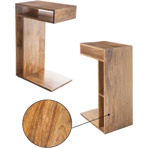 Mango Wood Sofa Slider End Table