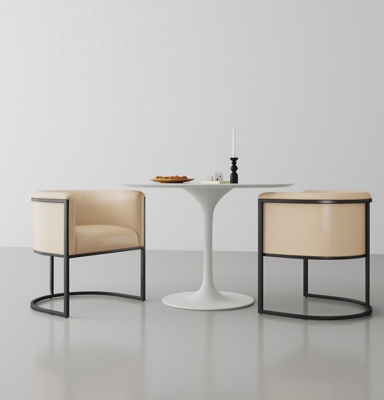 Manhattan Comfort Bali Upholstered Dining Chair, Tan/Black