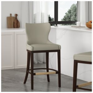 Manhattan Comfort Blair Bar Height Bar Stool, Stone
