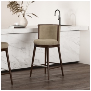 Manhattan Comfort Evalyn Bar Height Bar Stool, Natural