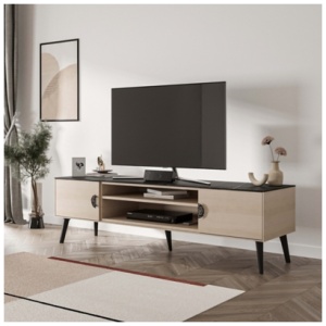 Manhattan Comfort Haley 70.9" TV Stand, White/Black