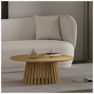 Manhattan Comfort Layla Coffee Table, Natural Oak