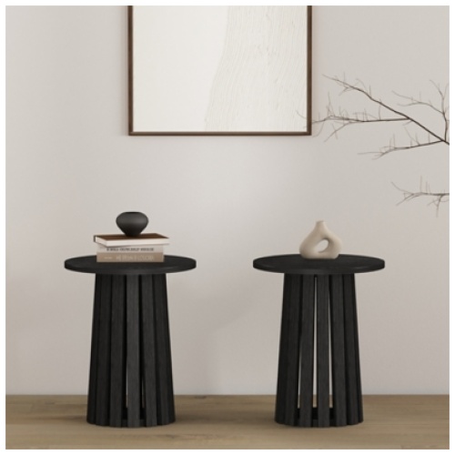Manhattan Comfort Layla End Table (Set of 2), Black