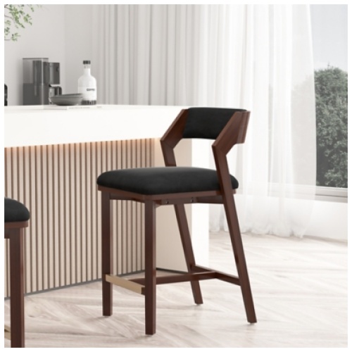 Manhattan Comfort Patricia Counter Height Bar Stool, Black